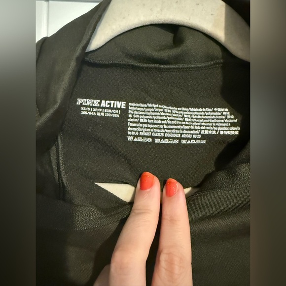 PINK Green Fitted Crop Polo Sweatshirt - Picture 2 of 5